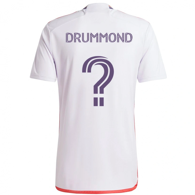 Danxen Homem Camisola Owen Drummond #0 Branco Roxo Alternativa 2025/26 Camisa