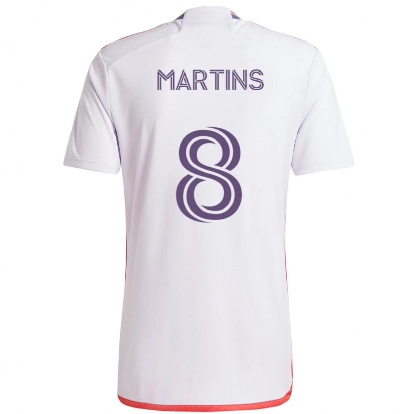 Danxen Homem Camisola Felipe Martins #8 Branco Roxo Alternativa 2025/26 Camisa