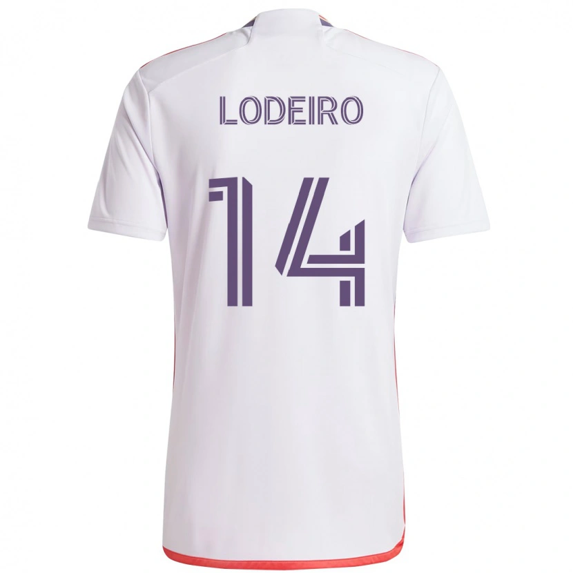 Danxen Homem Camisola Nicolás Lodeiro #14 Branco Roxo Alternativa 2025/26 Camisa