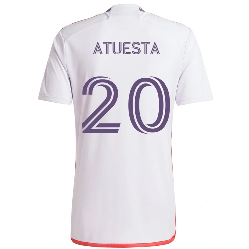 Danxen Homem Camisola Eduard Atuesta #20 Branco Roxo Alternativa 2025/26 Camisa