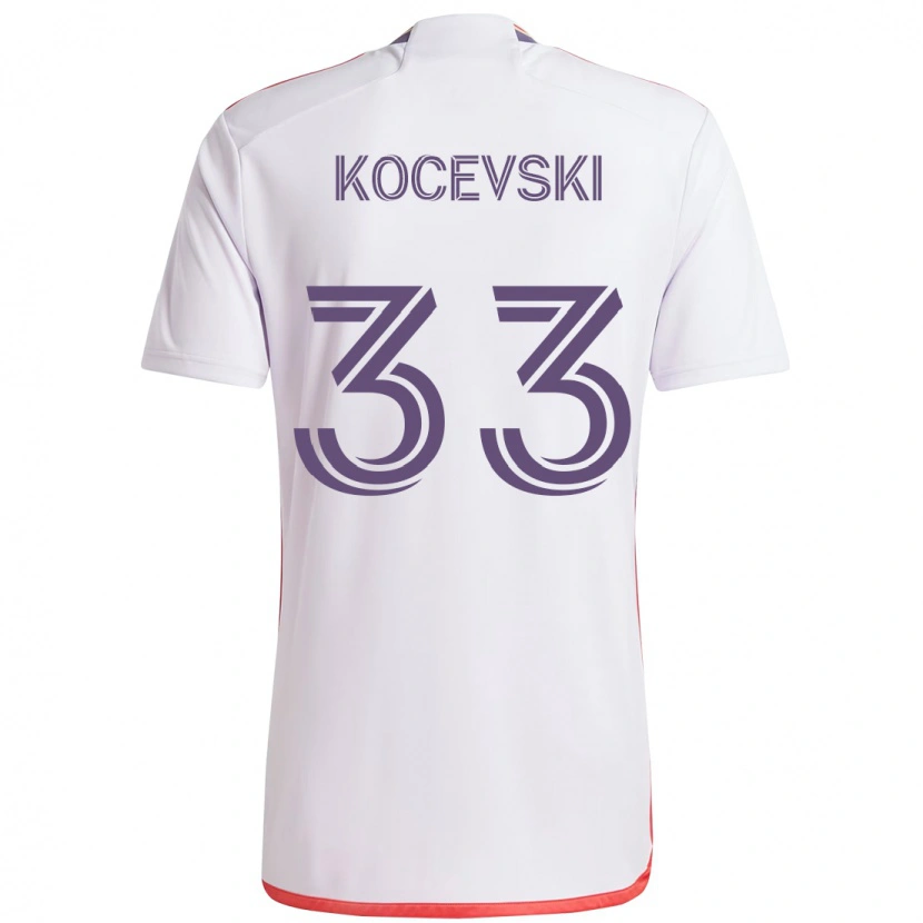 Danxen Homem Camisola Jeorgio Kocevski #33 Branco Roxo Alternativa 2025/26 Camisa