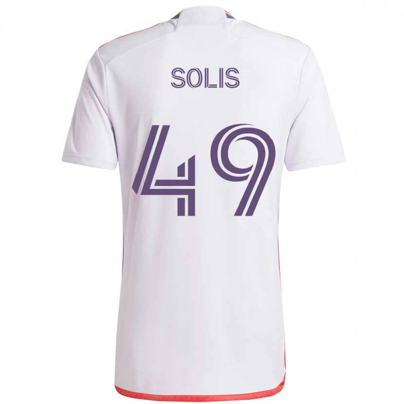 Danxen Homem Camisola Jhon Solís #49 Branco Roxo Alternativa 2025/26 Camisa