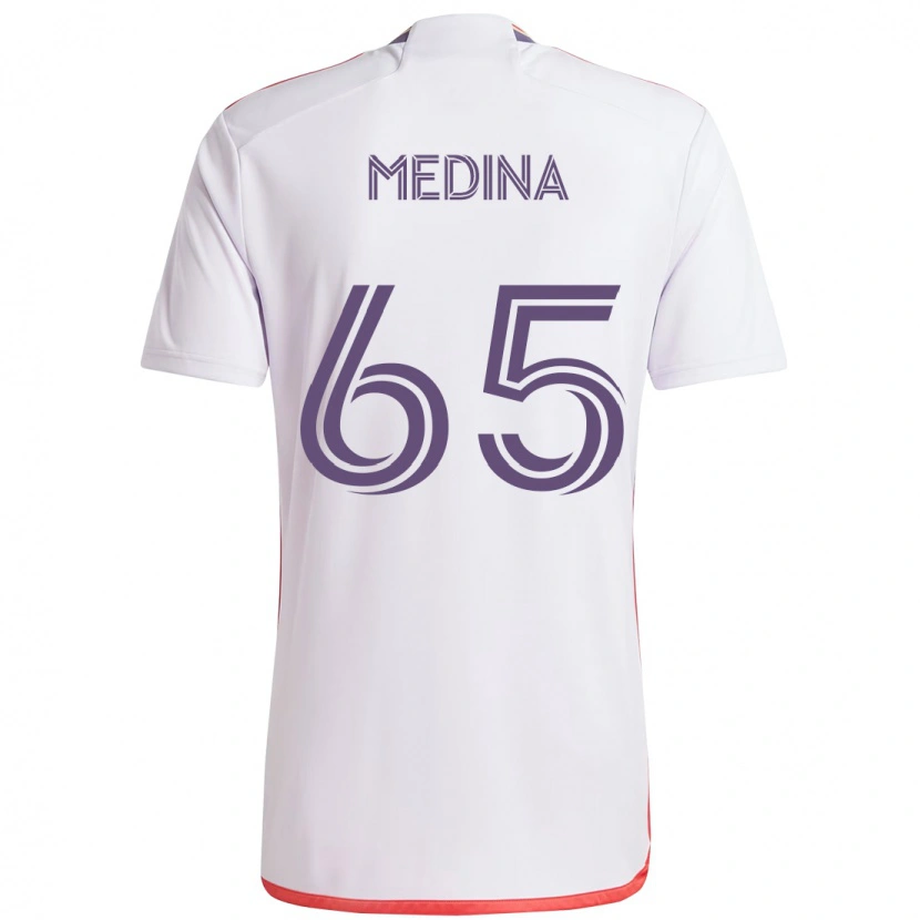 Danxen Homem Camisola Cristian Medina #65 Branco Roxo Alternativa 2025/26 Camisa