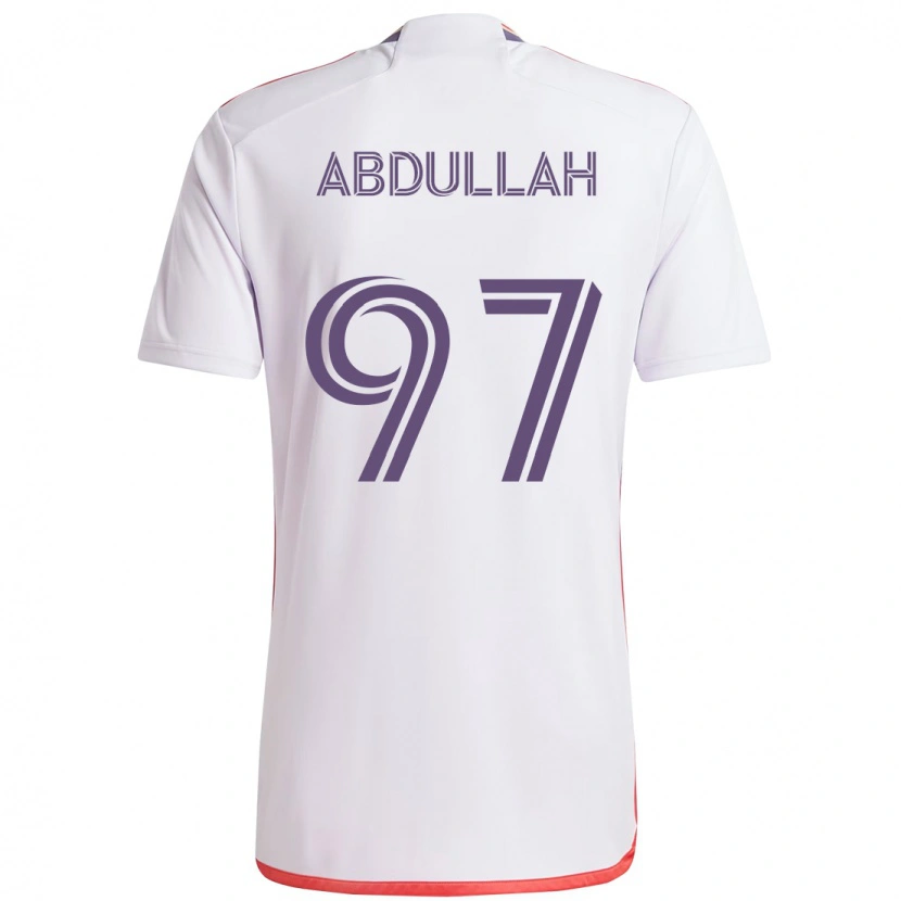 Danxen Homem Camisola Majed Abdullah #97 Branco Roxo Alternativa 2025/26 Camisa