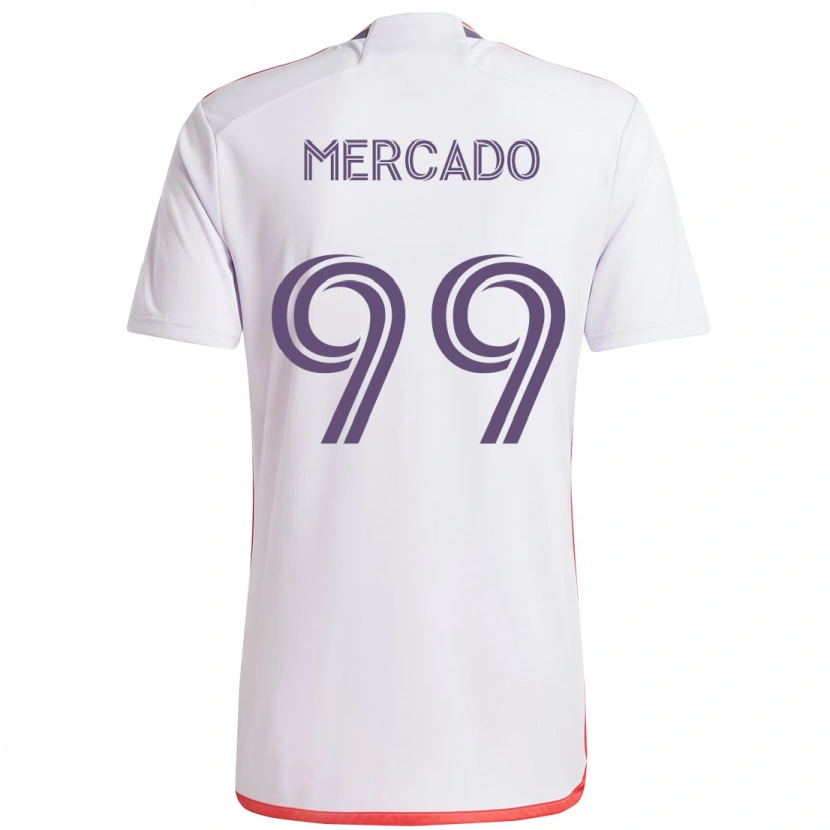 Danxen Homem Camisola Carlos Mercado #99 Branco Roxo Alternativa 2025/26 Camisa