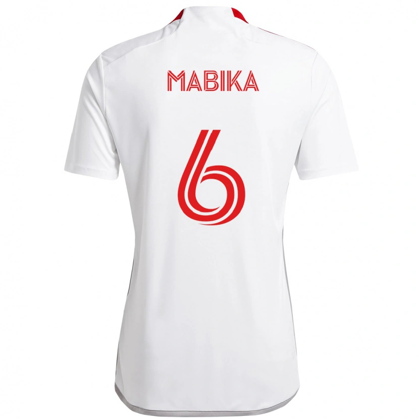 Danxen Homem Camisola Aimé Mabika #6 Branco Vermelho Alternativa 2025/26 Camisa