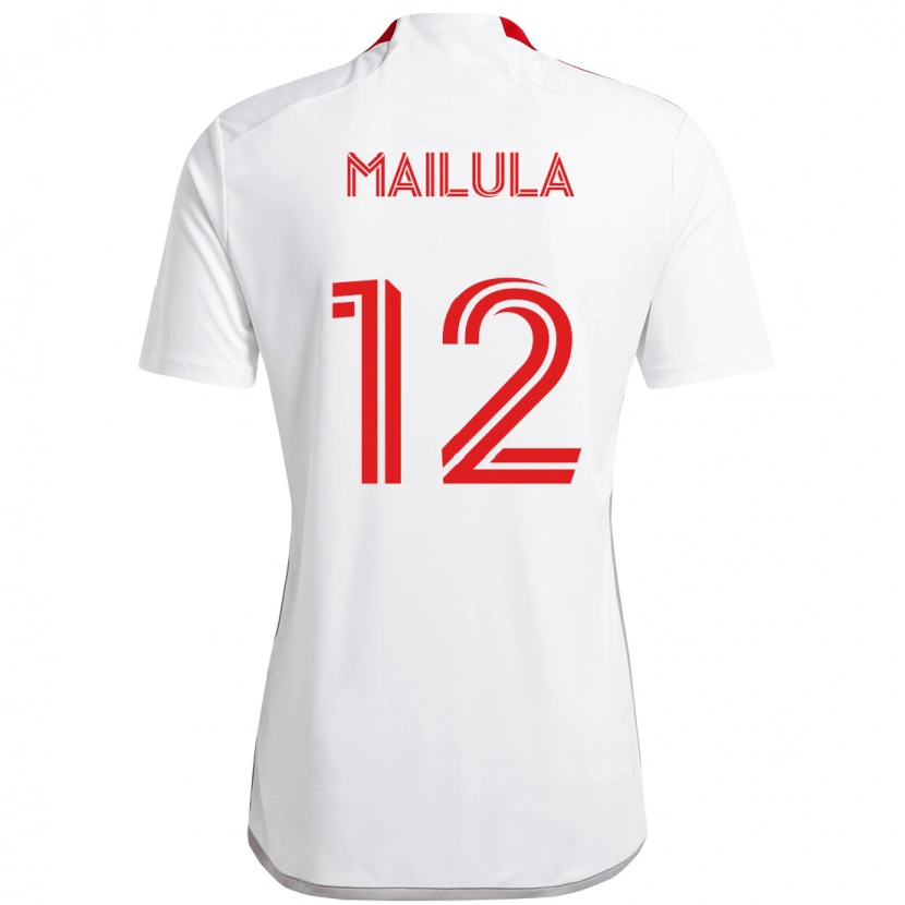 Danxen Homem Camisola Cassius Mailula #12 Branco Vermelho Alternativa 2025/26 Camisa