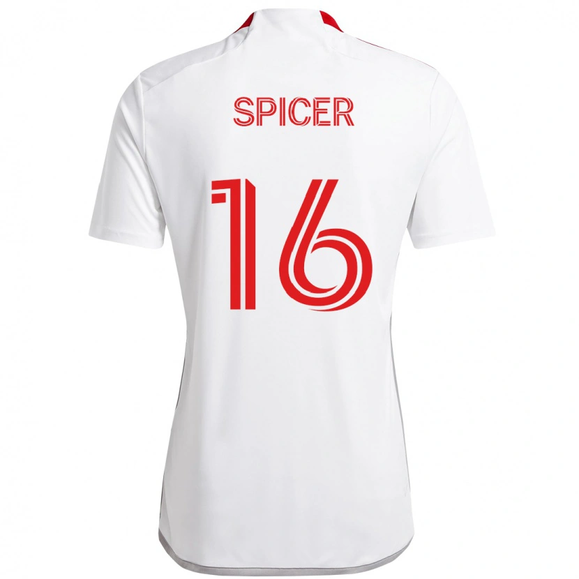 Danxen Homem Camisola Tyrese Spicer #16 Branco Vermelho Alternativa 2025/26 Camisa