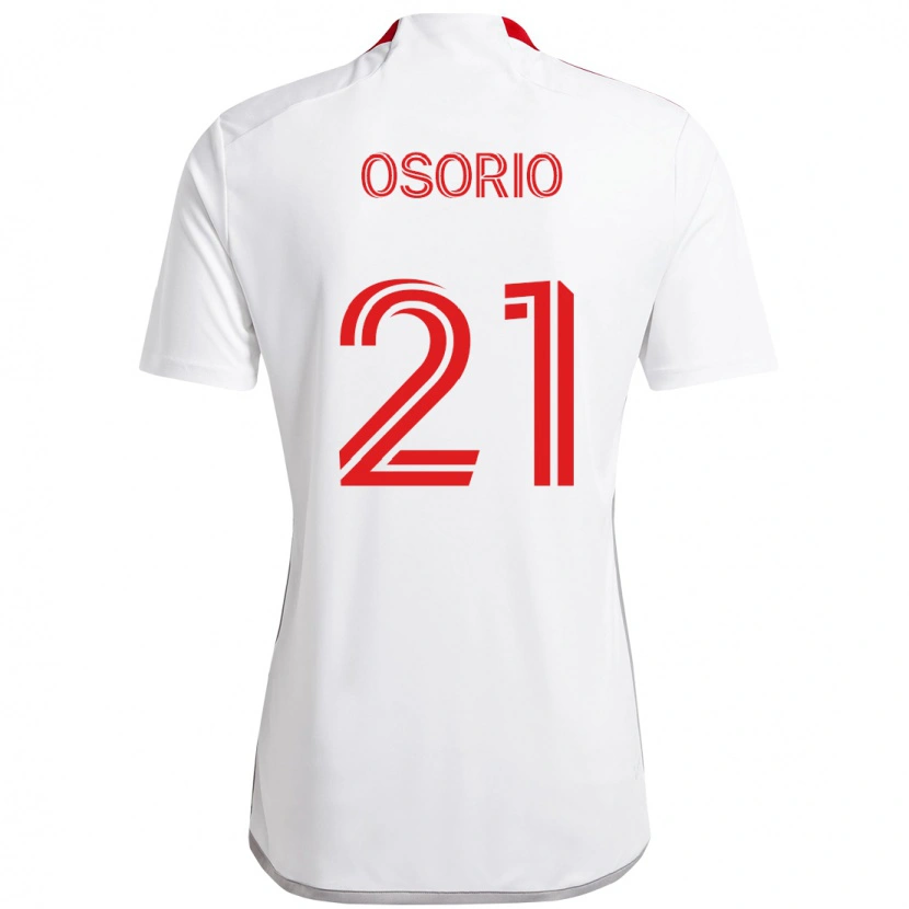 Danxen Homem Camisola Jonathan Osorio #21 Branco Vermelho Alternativa 2025/26 Camisa