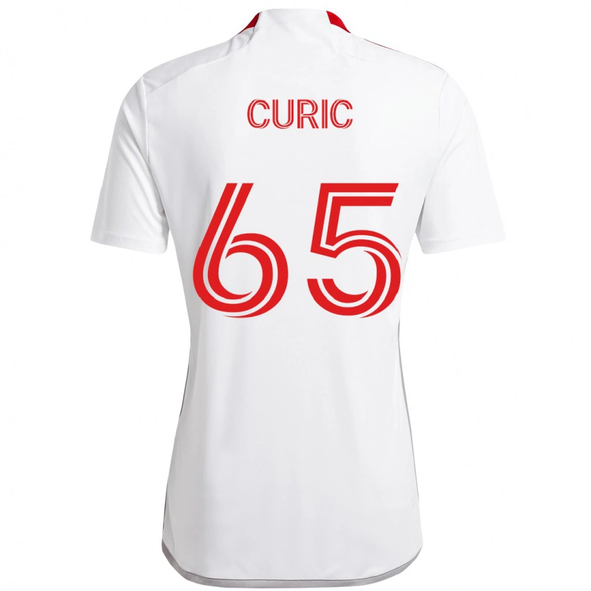 Danxen Homem Camisola Antony Curic #65 Branco Vermelho Alternativa 2025/26 Camisa