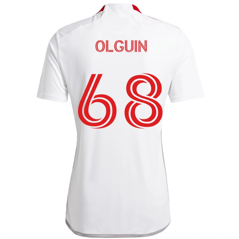 Danxen Homem Camisola Lucas Olguin #68 Branco Vermelho Alternativa 2025/26 Camisa