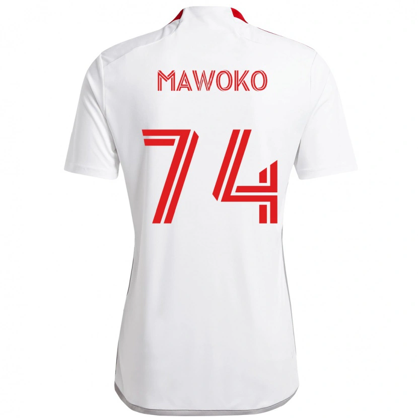 Danxen Homem Camisola Kundai Mawoko #74 Branco Vermelho Alternativa 2025/26 Camisa