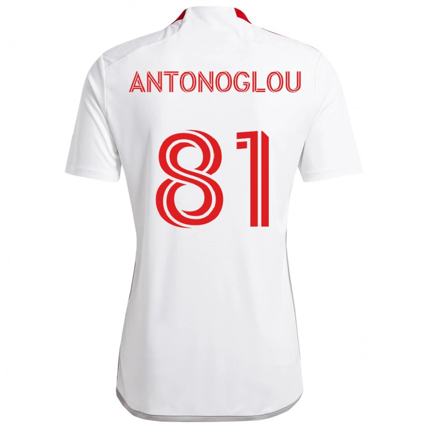Danxen Homem Camisola Themi Antonoglou #81 Branco Vermelho Alternativa 2025/26 Camisa