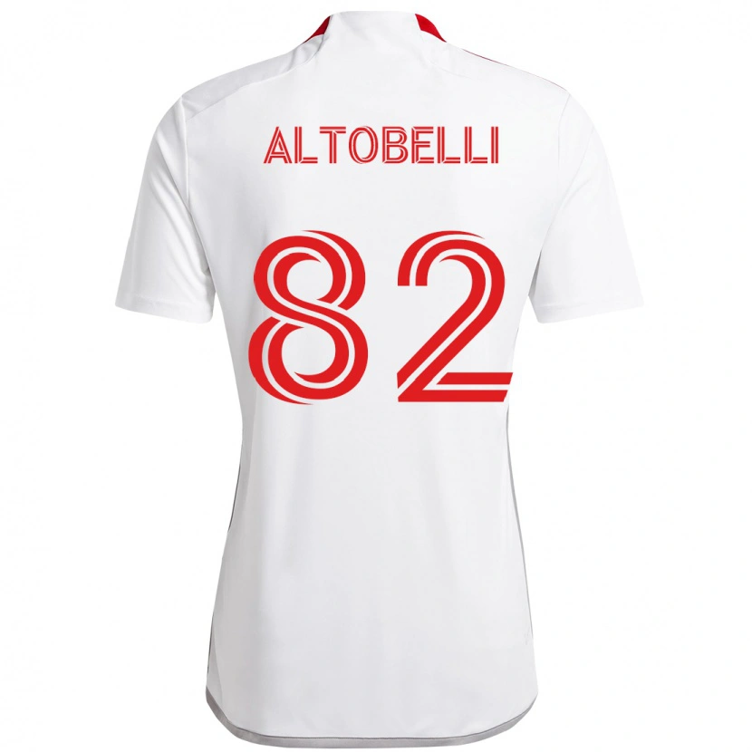 Danxen Homem Camisola Julian Altobelli #82 Branco Vermelho Alternativa 2025/26 Camisa