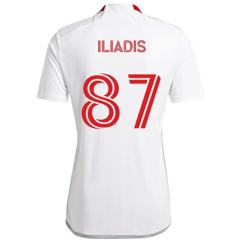 Danxen Homem Camisola Costa Iliadis #87 Branco Vermelho Alternativa 2025/26 Camisa