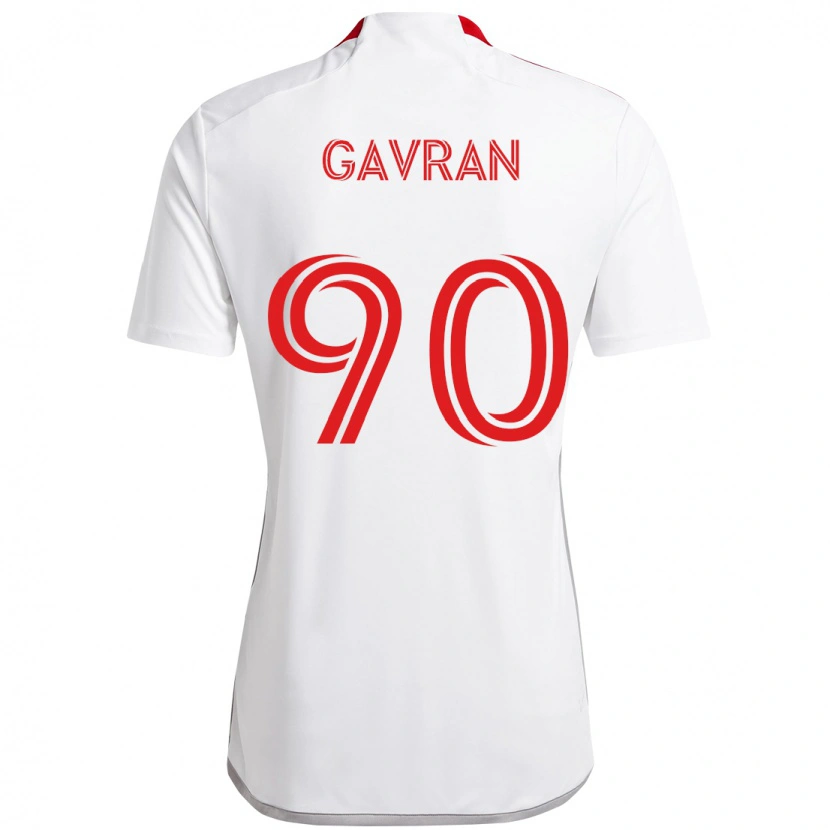 Danxen Homem Camisola Luka Gavran #90 Branco Vermelho Alternativa 2025/26 Camisa
