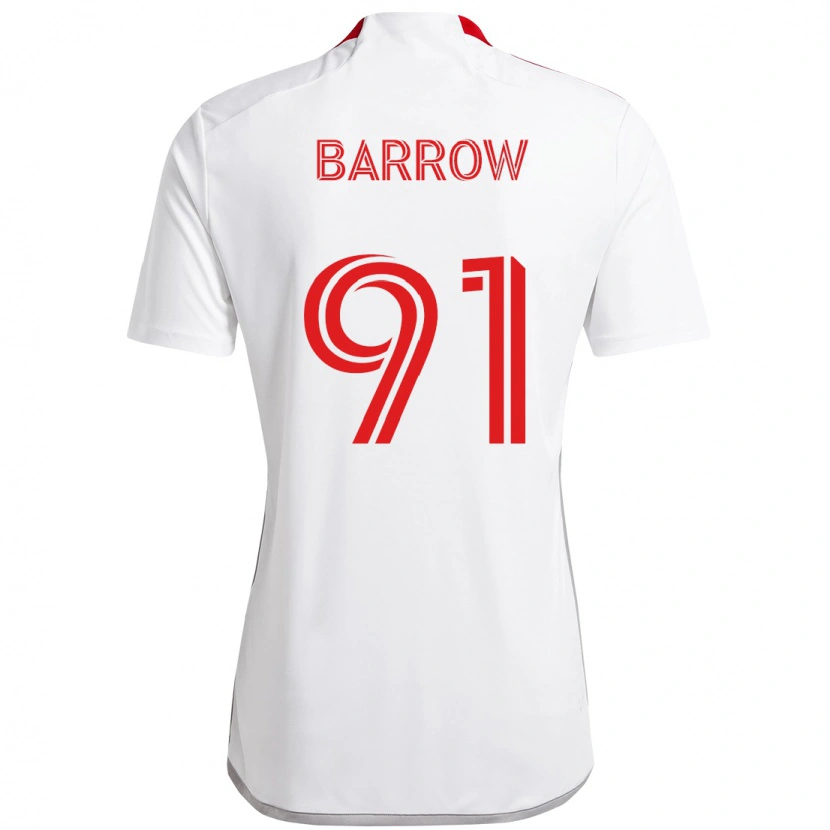 Danxen Homem Camisola Dékwon Barrow #91 Branco Vermelho Alternativa 2025/26 Camisa