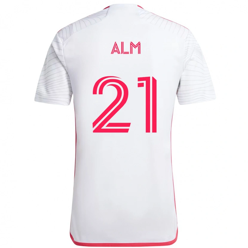 Danxen Homem Camisola Rasmus Alm #21 Branco Magenta Alternativa 2025/26 Camisa