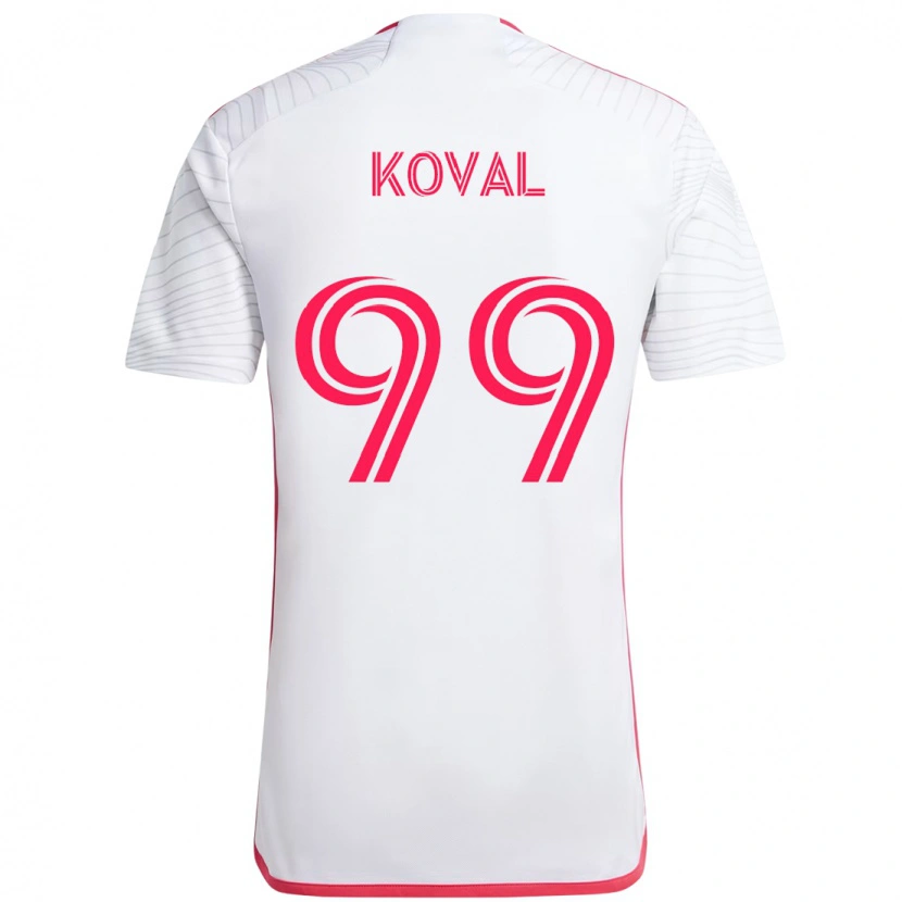 Danxen Homem Camisola Stanislav Koval #99 Branco Magenta Alternativa 2025/26 Camisa