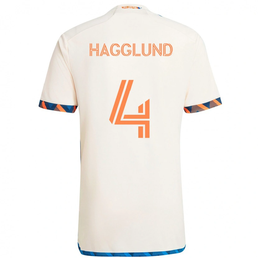 Danxen Homem Camisola Nick Hagglund #4 Branco Azul Laranja Alternativa 2025/26 Camisa