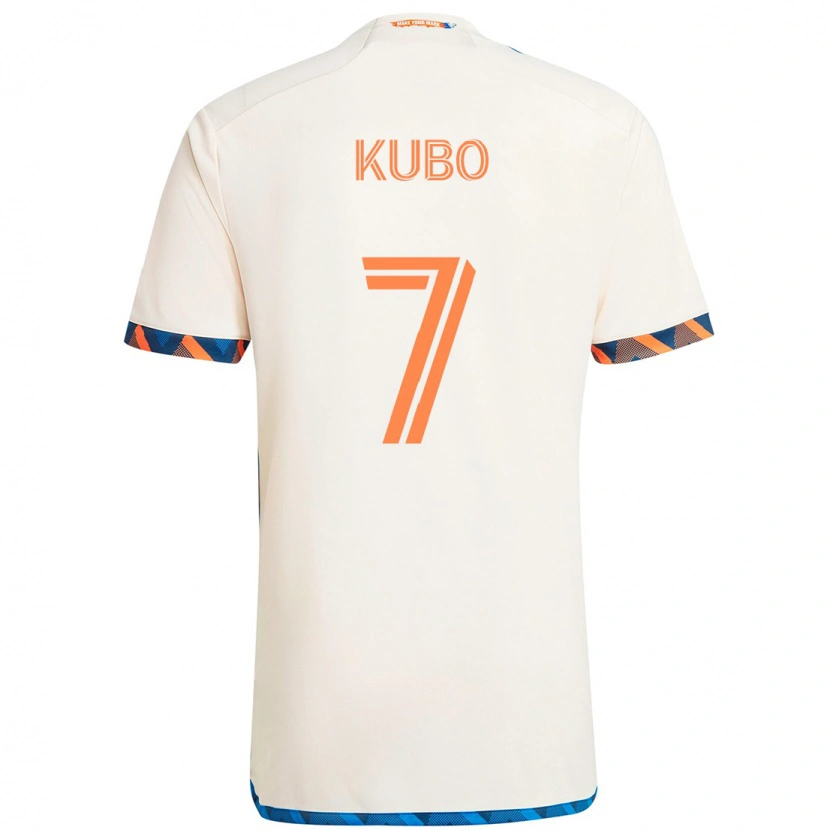Danxen Homem Camisola Yuya Kubo #7 Branco Azul Laranja Alternativa 2025/26 Camisa