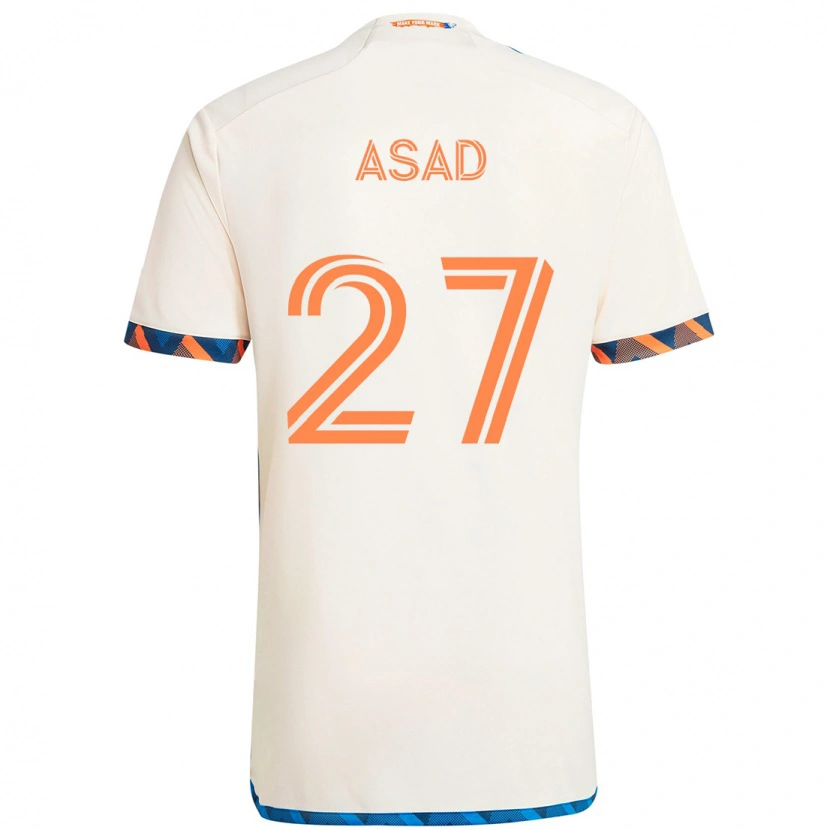 Danxen Homem Camisola Yamil Asad #27 Branco Azul Laranja Alternativa 2025/26 Camisa
