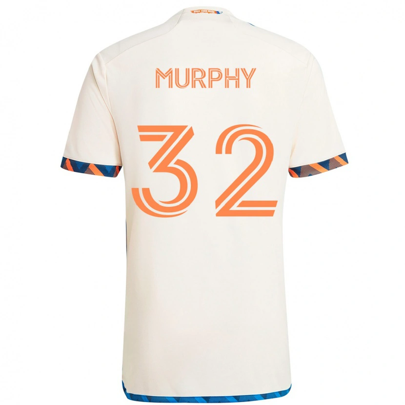 Danxen Homem Camisola Ian Murphy #32 Branco Azul Laranja Alternativa 2025/26 Camisa