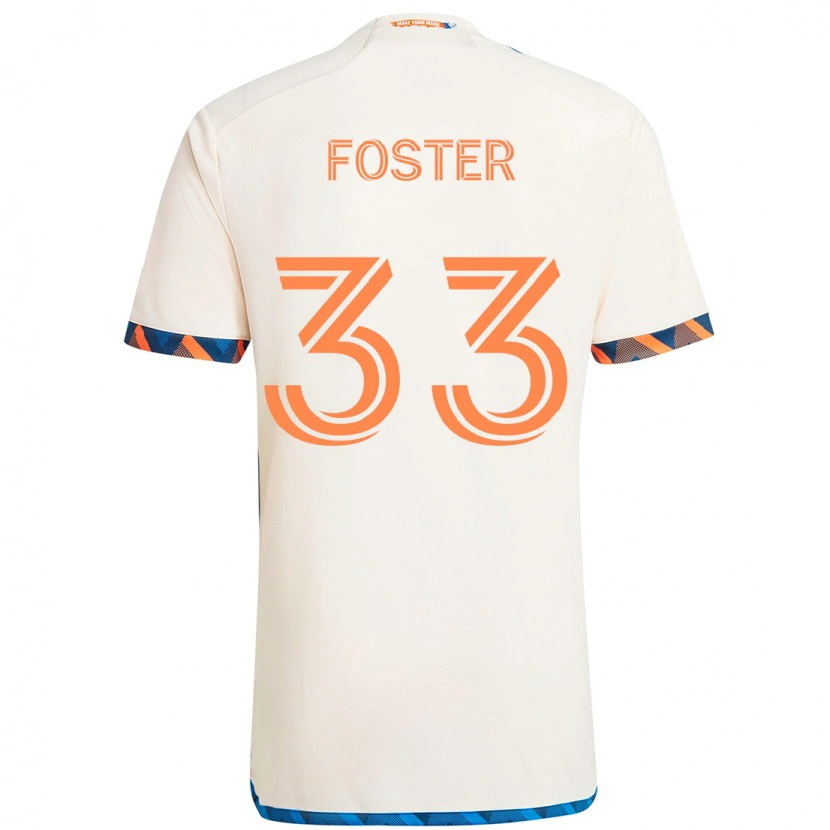 Danxen Homem Camisola Isaiah Foster #33 Branco Azul Laranja Alternativa 2025/26 Camisa