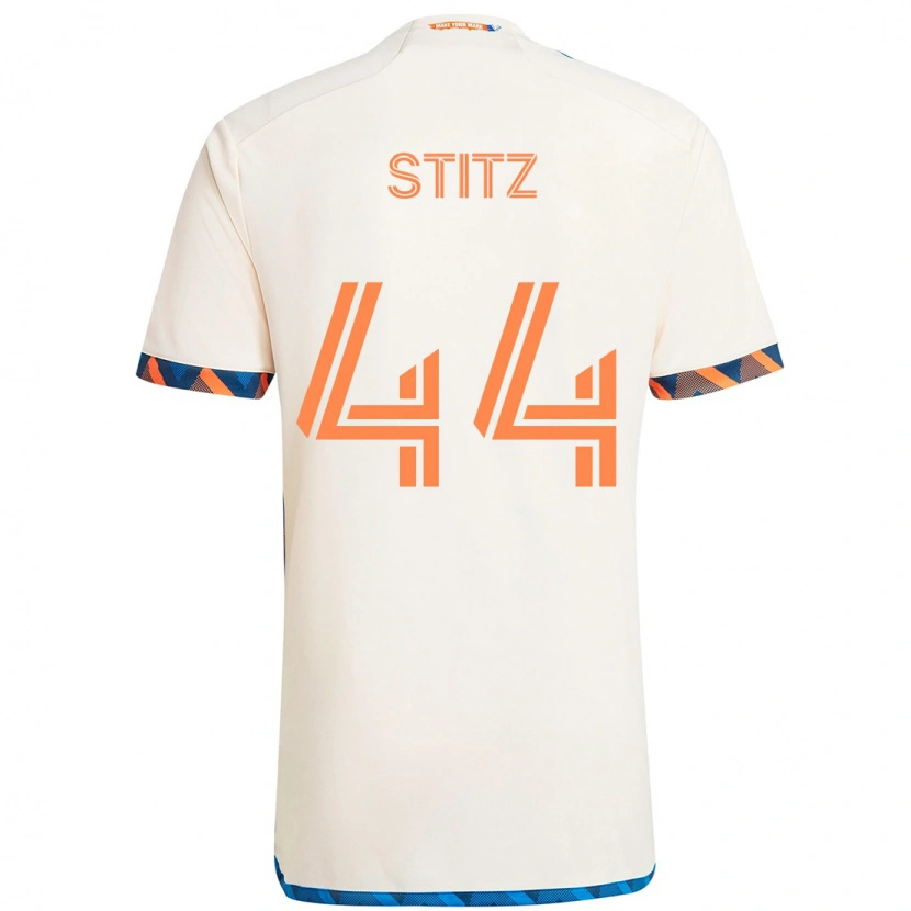 Danxen Homem Camisola Ben Stitz #44 Branco Azul Laranja Alternativa 2025/26 Camisa