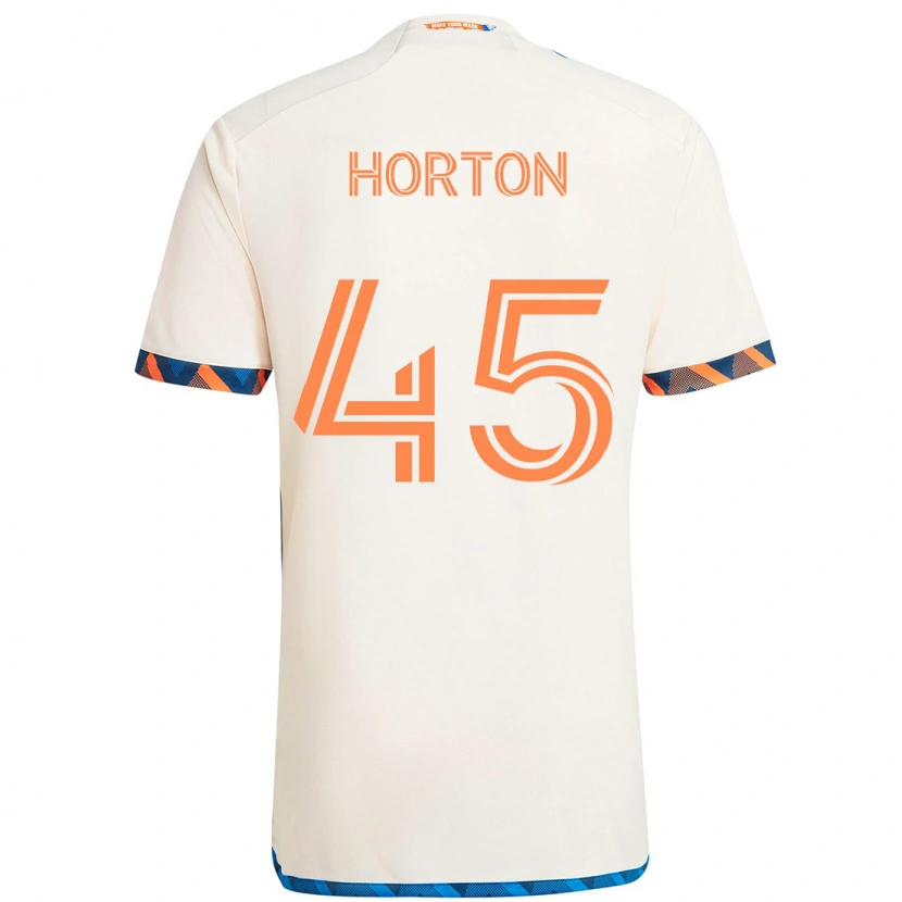 Danxen Homem Camisola Philip Horton #45 Branco Azul Laranja Alternativa 2025/26 Camisa
