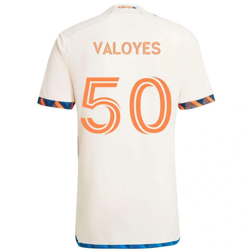 Danxen Homem Camisola Yeiner Valoyes #50 Branco Azul Laranja Alternativa 2025/26 Camisa