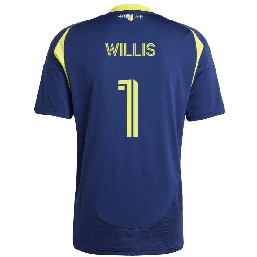 Danxen Homem Camisola Joe Willis #1 Azul Marinho Amarelo Alternativa 2025/26 Camisa
