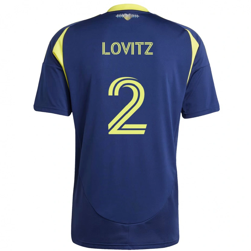 Danxen Homem Camisola Daniel Lovitz #2 Azul Marinho Amarelo Alternativa 2025/26 Camisa