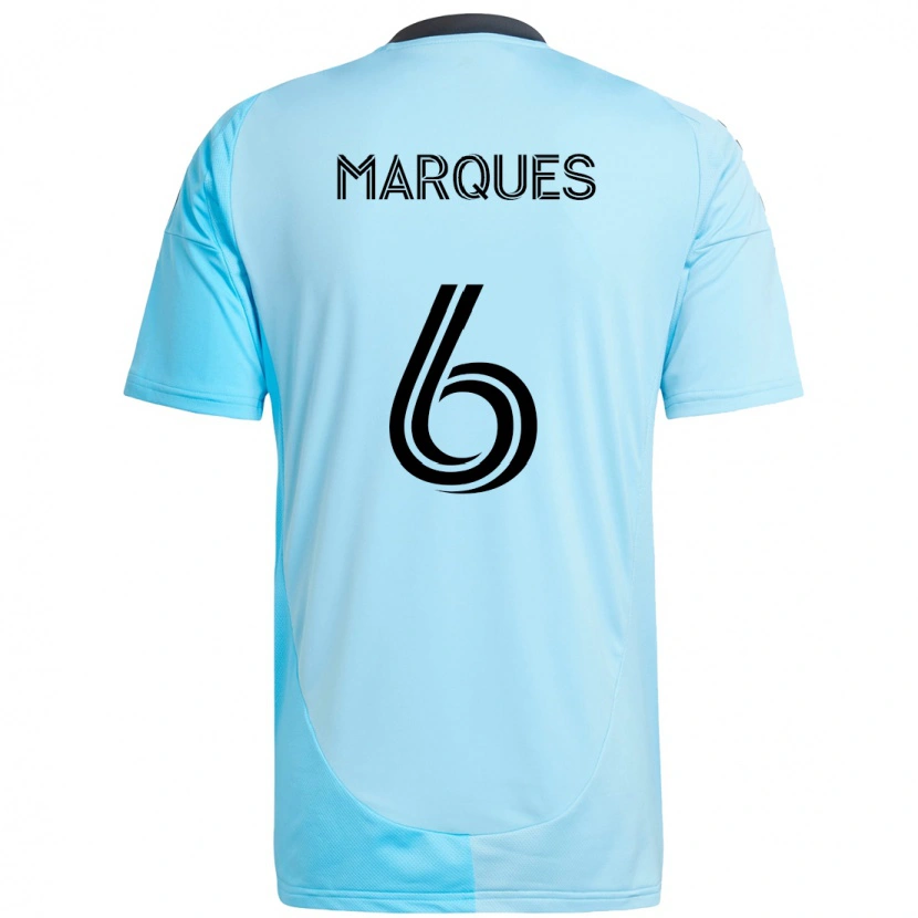 Danxen Homem Camisola Mikael Marqués #6 Azul Celeste Alternativa 2025/26 Camisa