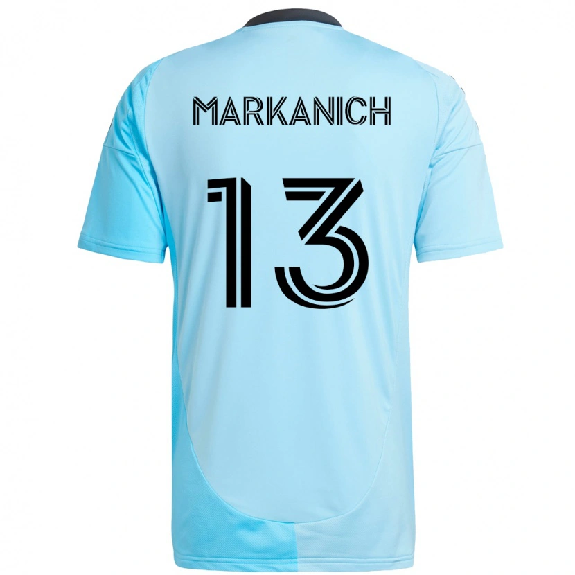 Danxen Homem Camisola Anthony Markanich Jr. #13 Azul Celeste Alternativa 2025/26 Camisa
