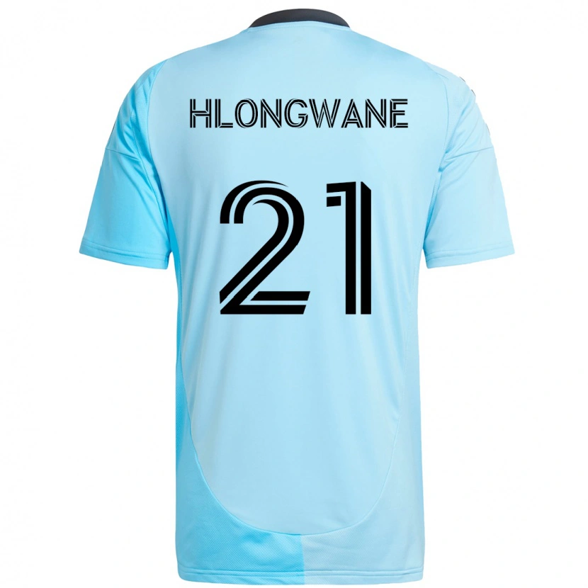 Danxen Homem Camisola Bongokuhle Hlongwane #21 Azul Celeste Alternativa 2025/26 Camisa