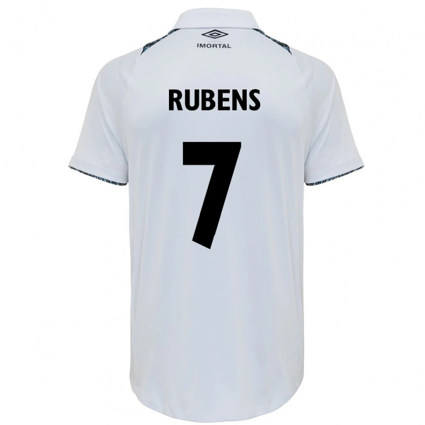 Danxen Homem Camisola Rubens #7 Branco Azul Alternativa 2025/26 Camisa