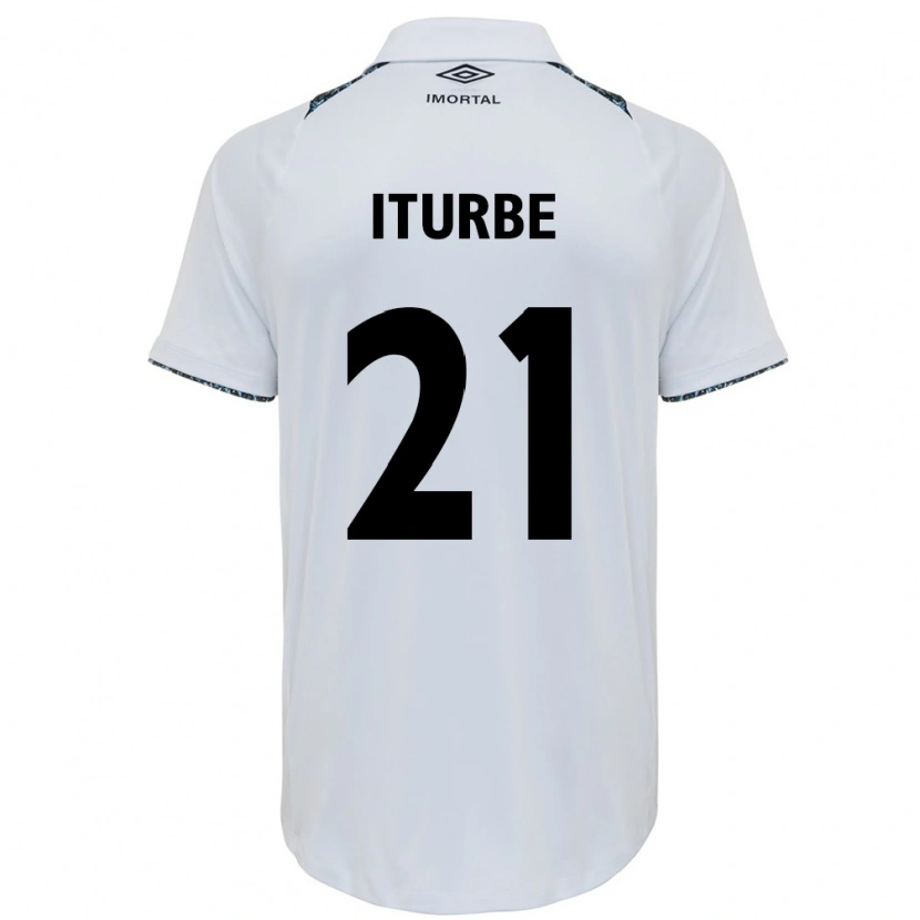 Danxen Homem Camisola Juan Iturbe #21 Branco Azul Alternativa 2025/26 Camisa