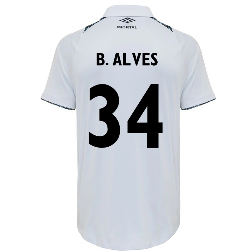 Danxen Homem Camisola Bruno Alves #34 Branco Azul Alternativa 2025/26 Camisa