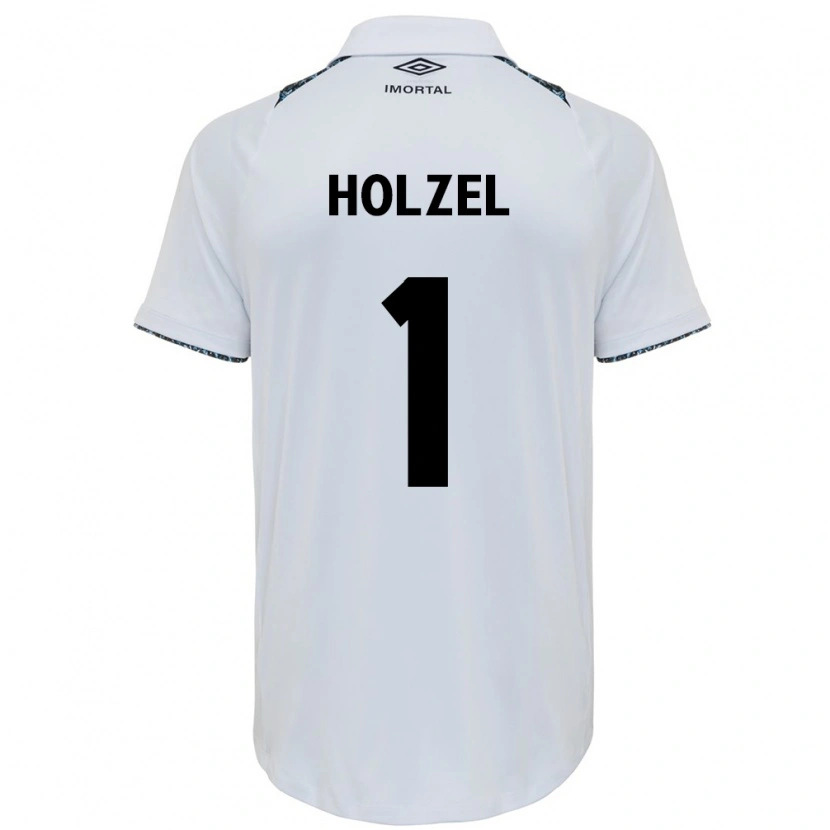 Danxen Homem Camisola Vivi Holzel #1 Branco Azul Alternativa 2025/26 Camisa