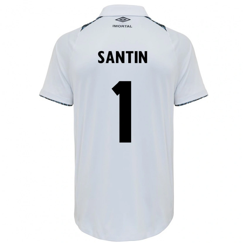 Danxen Homem Camisola Duda Santin #1 Branco Azul Alternativa 2025/26 Camisa