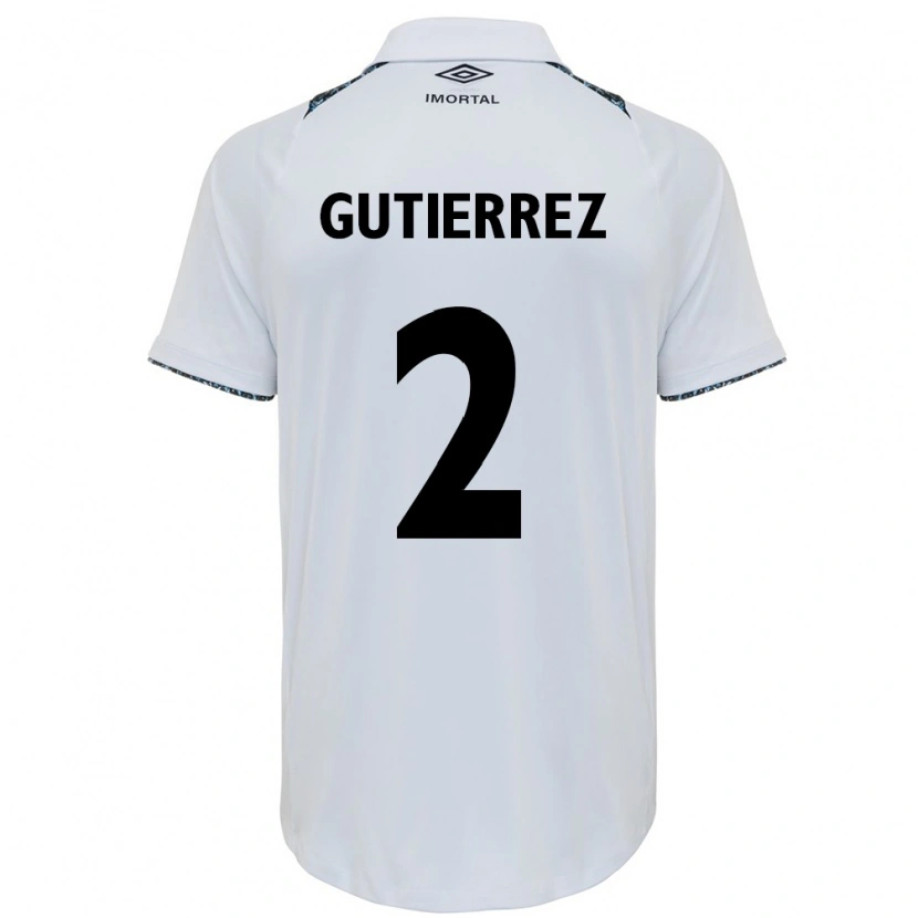 Danxen Homem Camisola Nairelis Gutiérrez #2 Branco Azul Alternativa 2025/26 Camisa