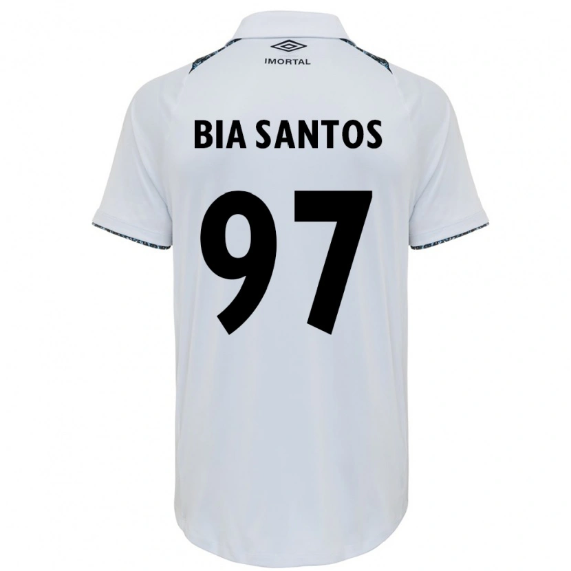 Danxen Homem Camisola Bia Santos #97 Branco Azul Alternativa 2025/26 Camisa