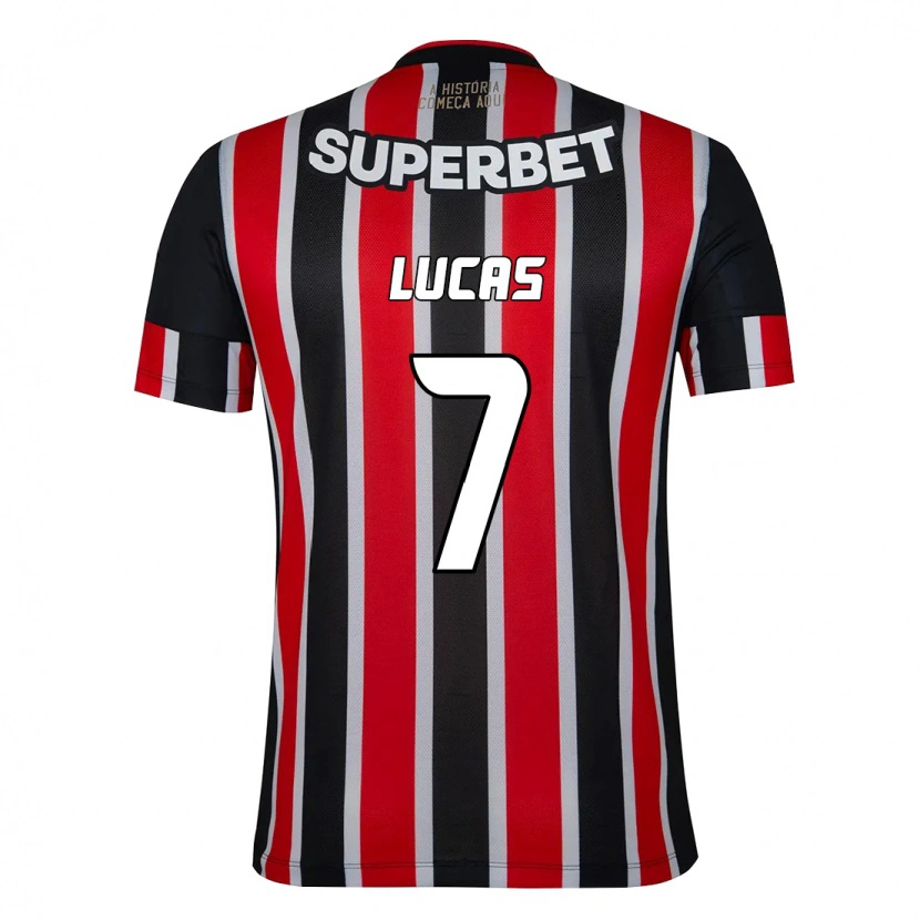Danxen Homem Camisola Lucas Moura #7 Preto Vermelho Alternativa 2025/26 Camisa