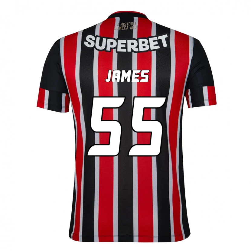 Danxen Homem Camisola James Rodriguez #55 Preto Vermelho Alternativa 2025/26 Camisa