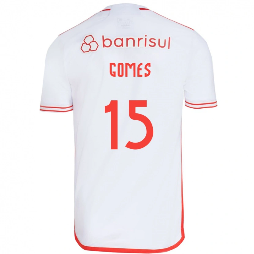 Danxen Homem Camisola Bruno Gomes #15 Branco Vermelho Alternativa 2025/26 Camisa