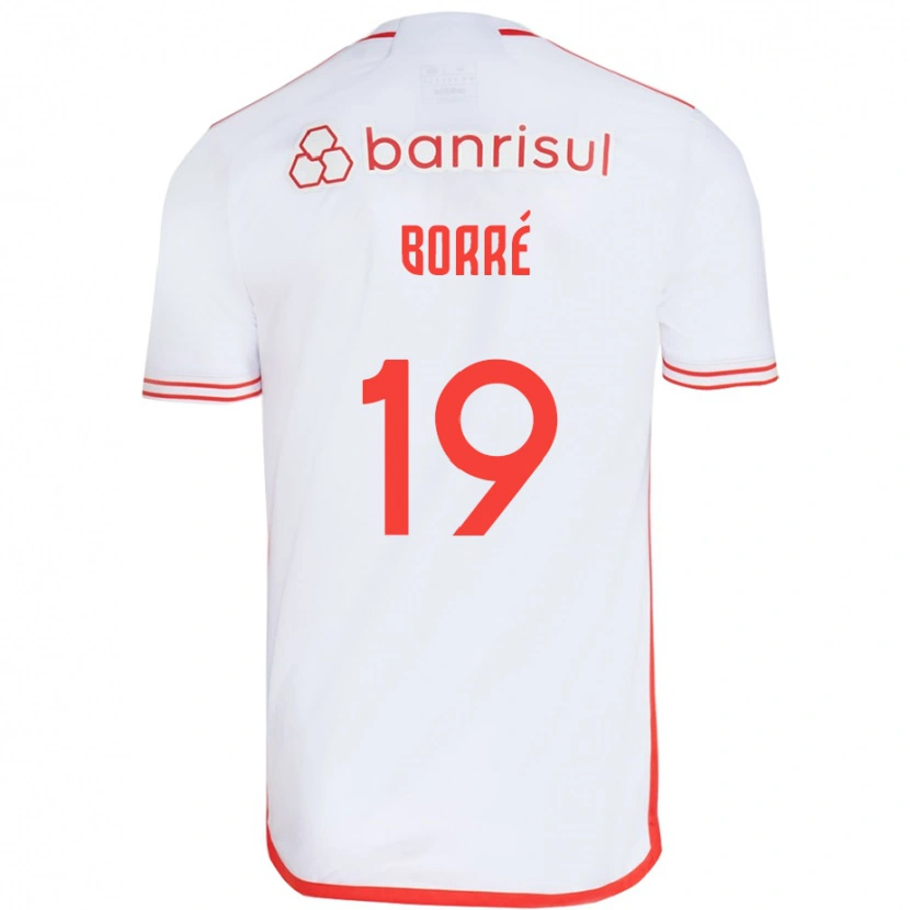 Danxen Homem Camisola Rafael Borré #19 Branco Vermelho Alternativa 2025/26 Camisa