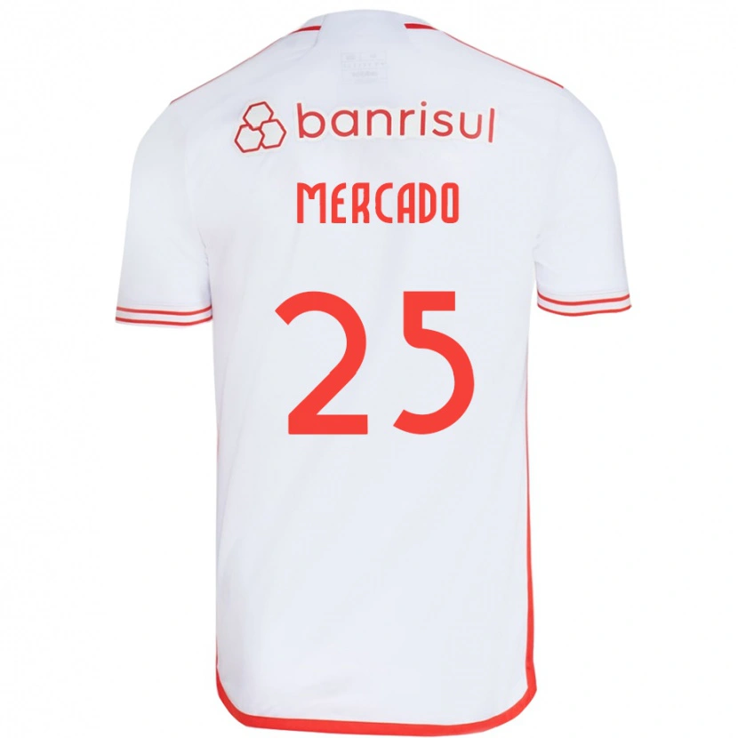 Danxen Homem Camisola Gabriel Mercado #25 Branco Vermelho Alternativa 2025/26 Camisa