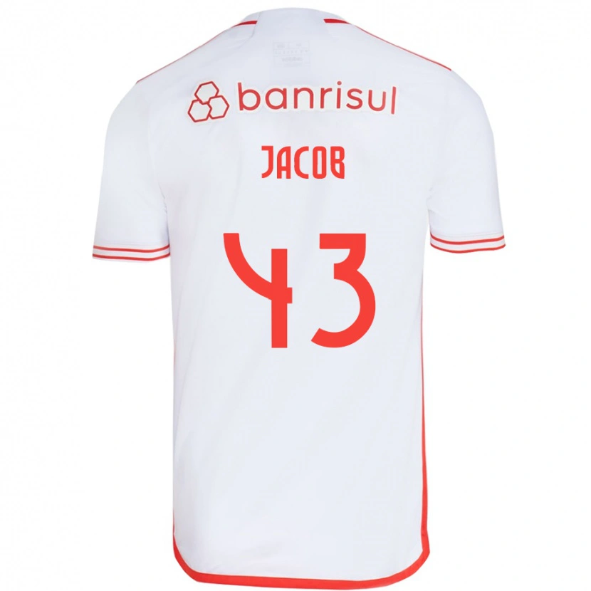 Danxen Homem Camisola Bernardo Jacob #43 Branco Vermelho Alternativa 2025/26 Camisa