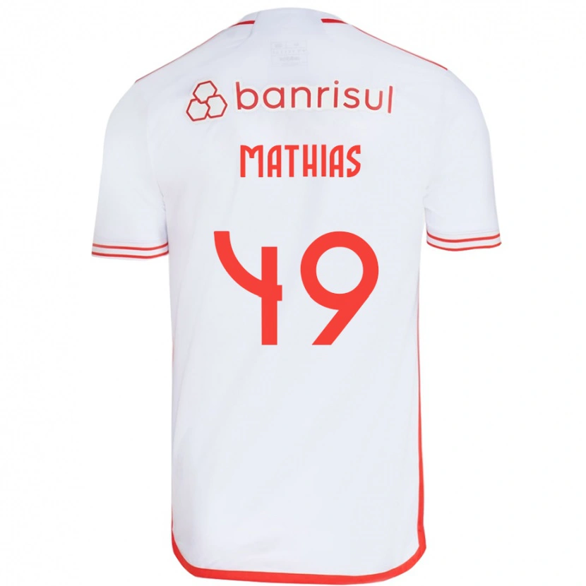 Danxen Homem Camisola Ricardo Mathias #49 Branco Vermelho Alternativa 2025/26 Camisa